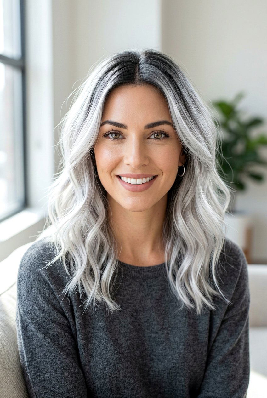 Silver Hair Dark Roots - 20 silver hair color ideas - 20 silver hair color ideas