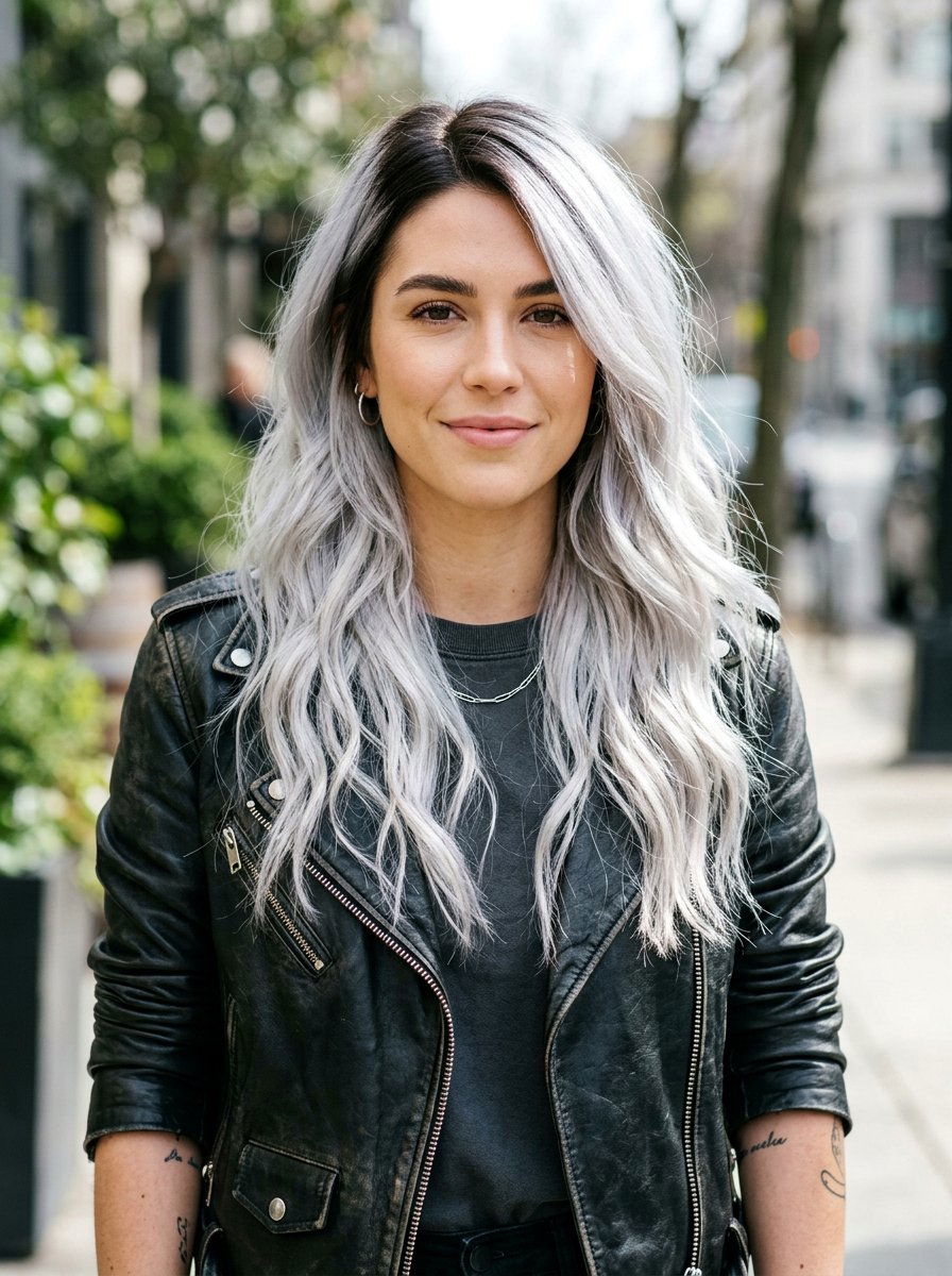 Silver Hair With Dark Roots - 20 trending silver hair ideas for women - 20 trending silver hair ideas for women