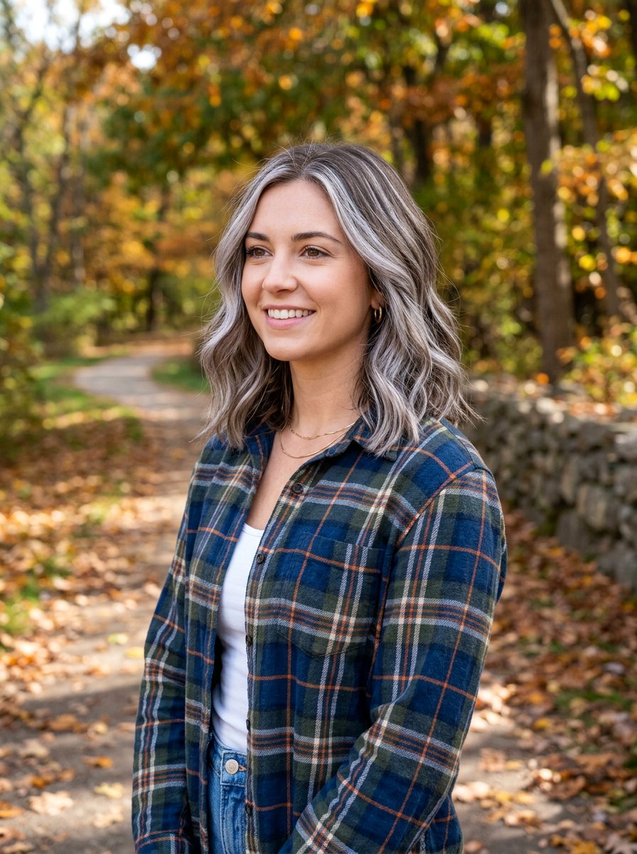 Silver Highlight Lob - 20 silver lob hair color ideas - 20 silver lob hair color ideas