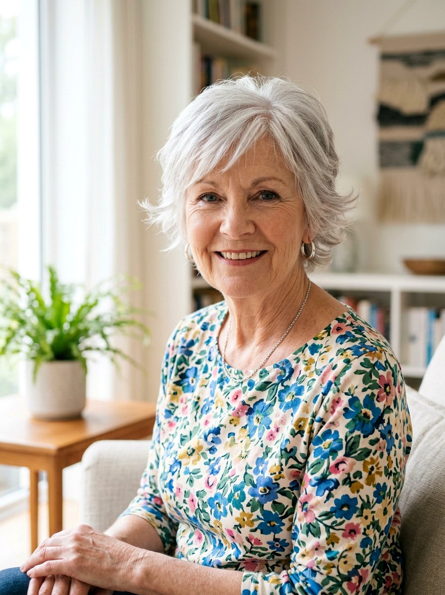 Silver Layered Pixie With Feathered Layers - 20 silver layered pixie for older women - 20 silver layered pixie for older women