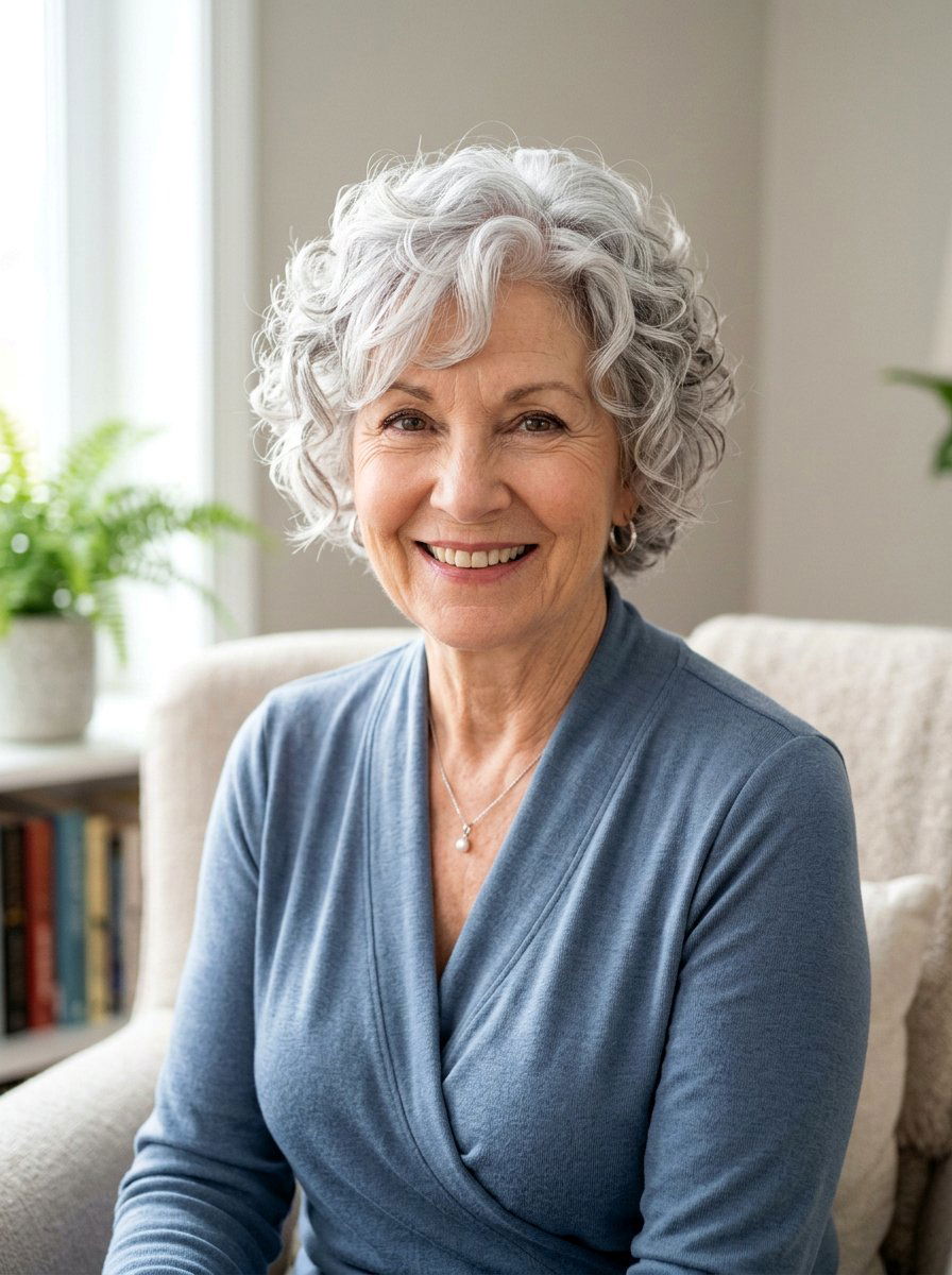 Silver Layered Pixie With Soft Curls - 20 silver layered pixie for older women - 20 silver layered pixie for older women