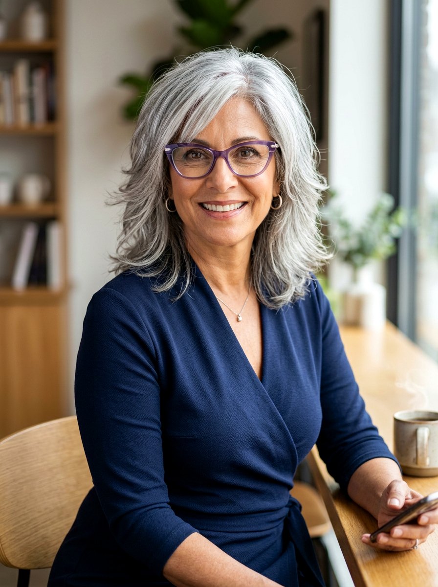 Silver Layered Shag With Glasses - 20 layered shags for women with glasses - 20 layered shags for women with glasses