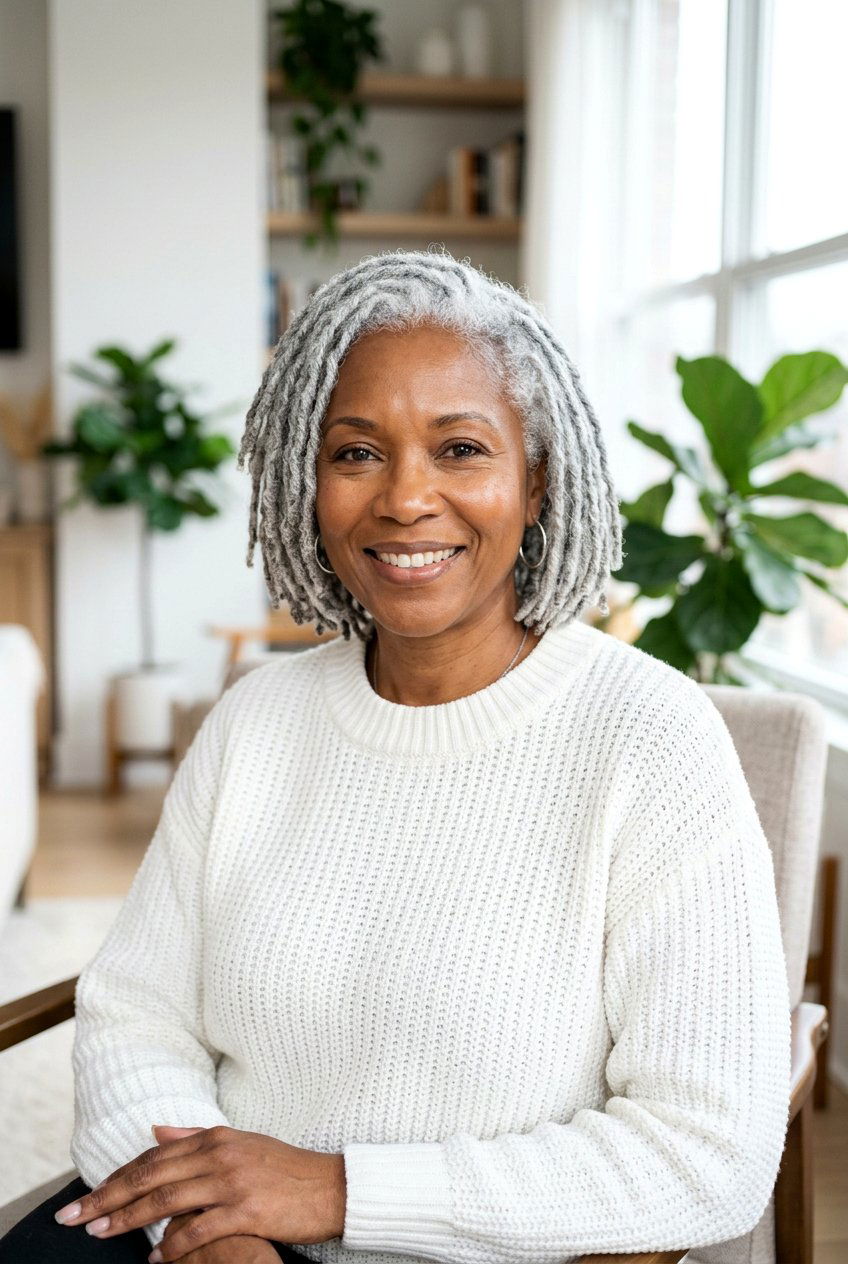 Silver Loc Bob - 20 loc bob hairstyles for women - 20 loc bob hairstyles for women