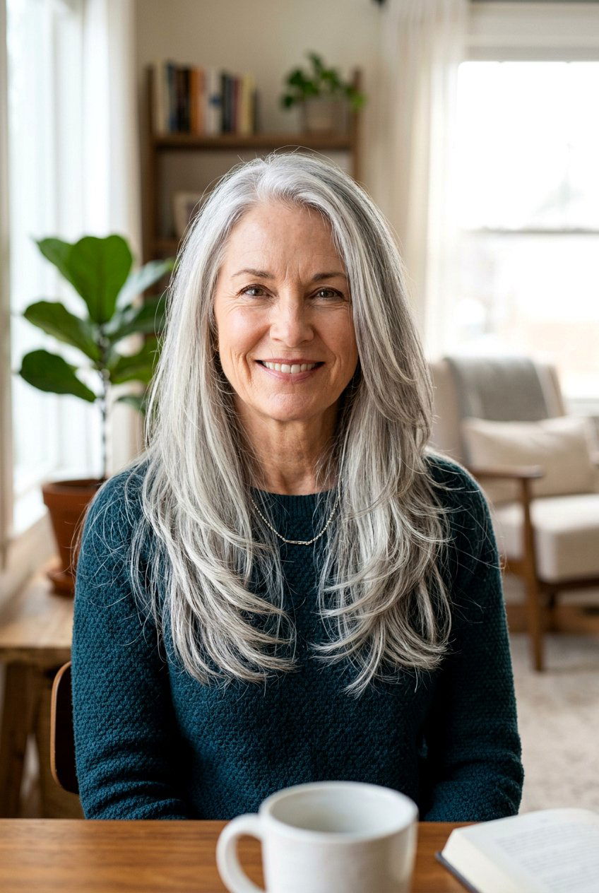20 Sophisticated Long Haircut for Women Over 60 to Try Now