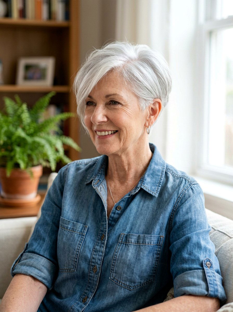 Silver Long Pixie - 20 silver refresh for older women - 20 silver refresh for older women