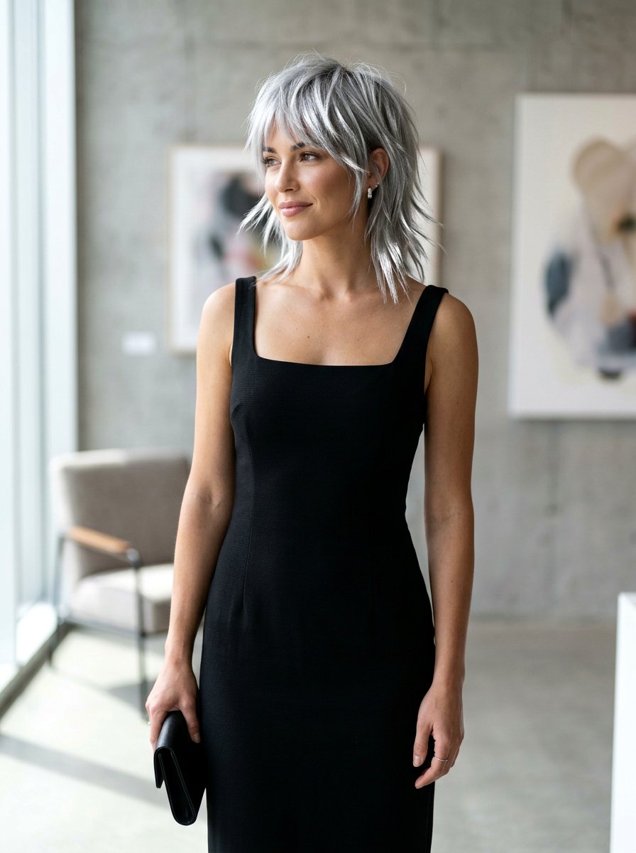 Silver Metallic Shag - 20 silver shag hair color ideas - 20 silver shag hair color ideas