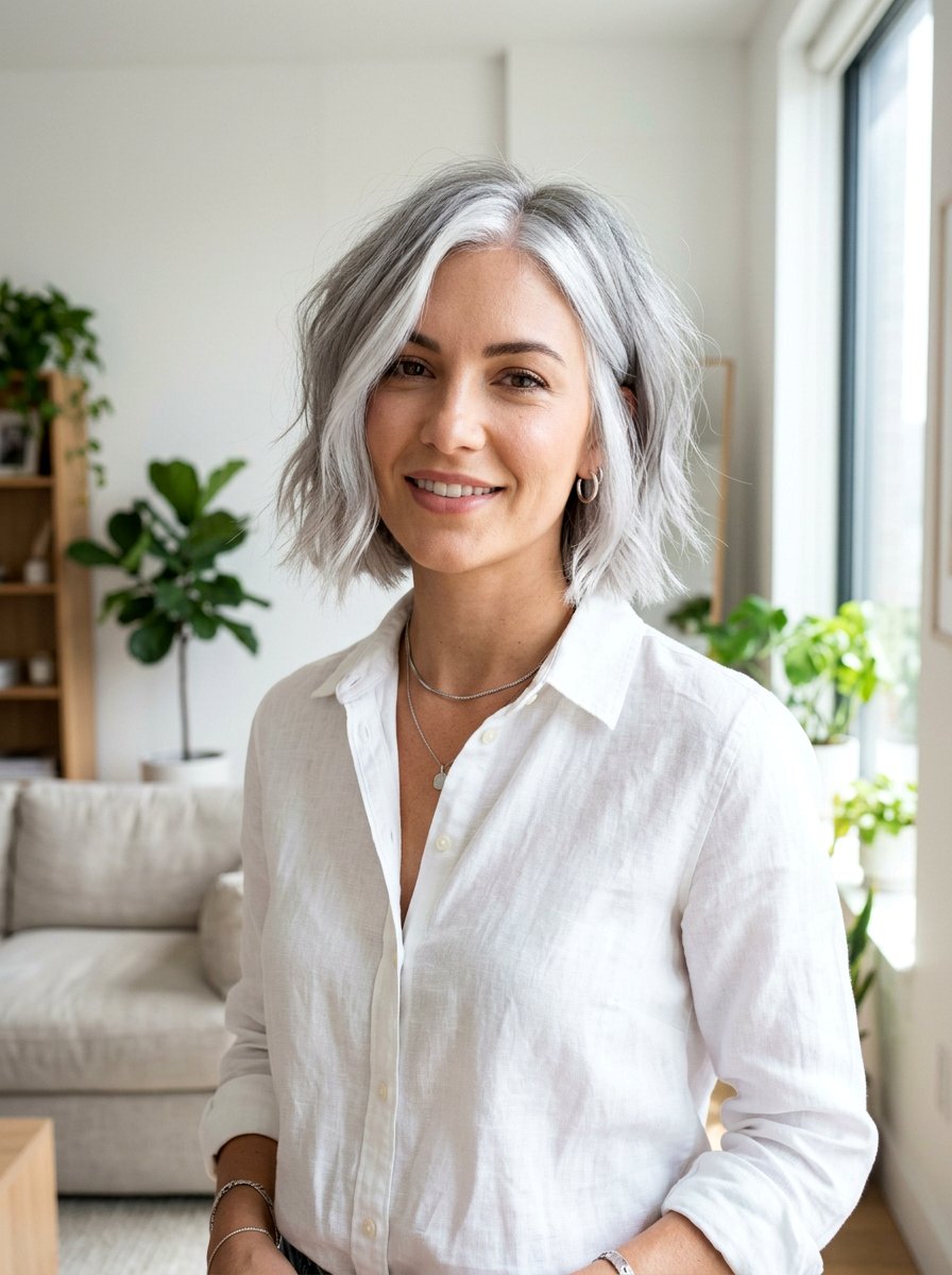 Silver Money Piece - 20 subtle money piece for mature women - 20 subtle money piece for mature women