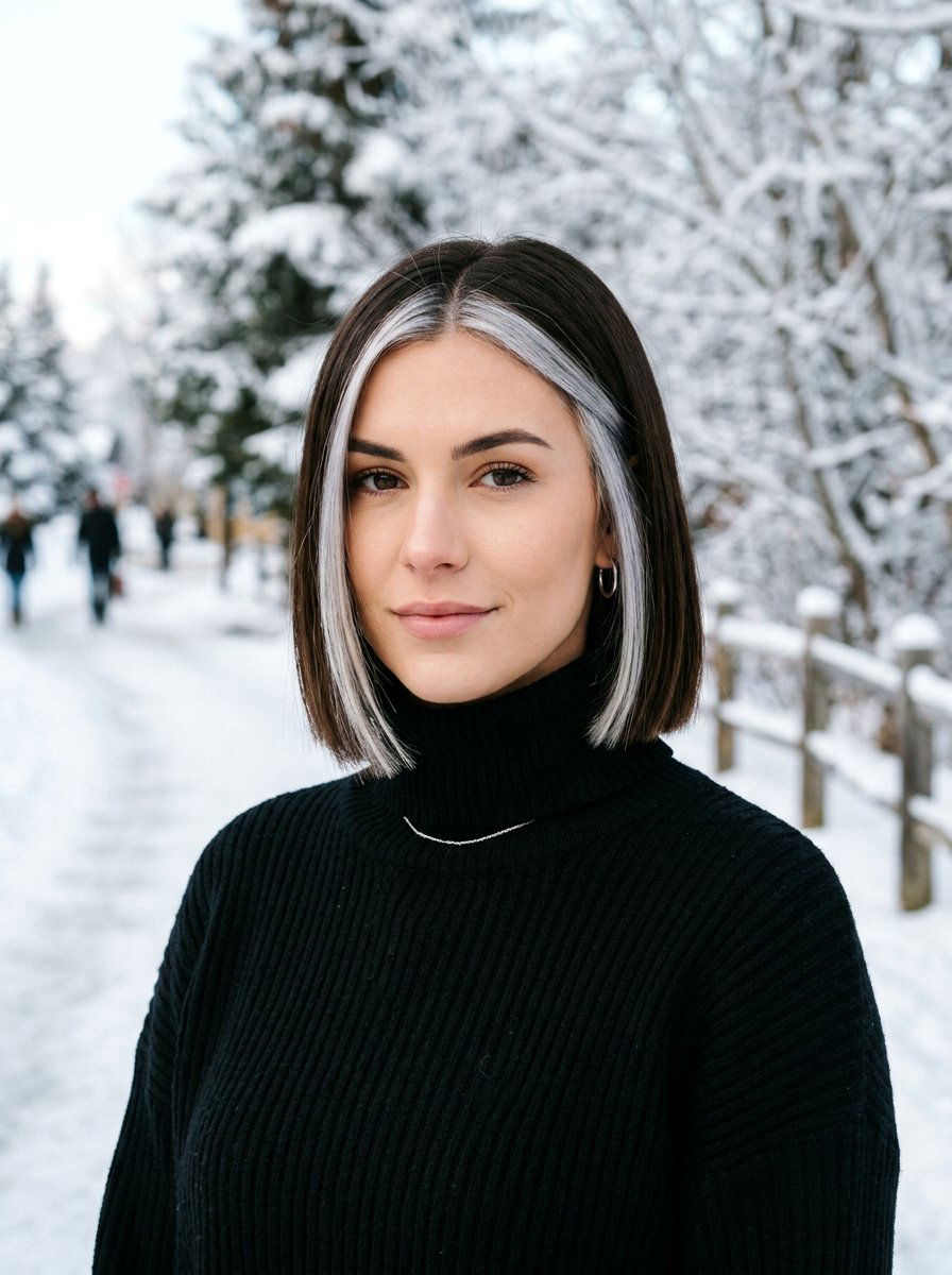 Silver Money Piece Blunt Brunette Bob - 20 silver money piece for brunette bob - 20 silver money piece for brunette bob