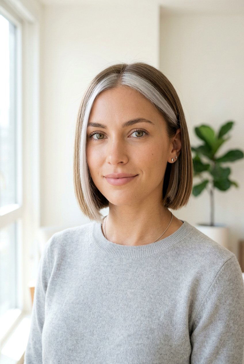 Silver Money Piece Bob Haircut - 20 silver money piece hair - 20 silver money piece hair