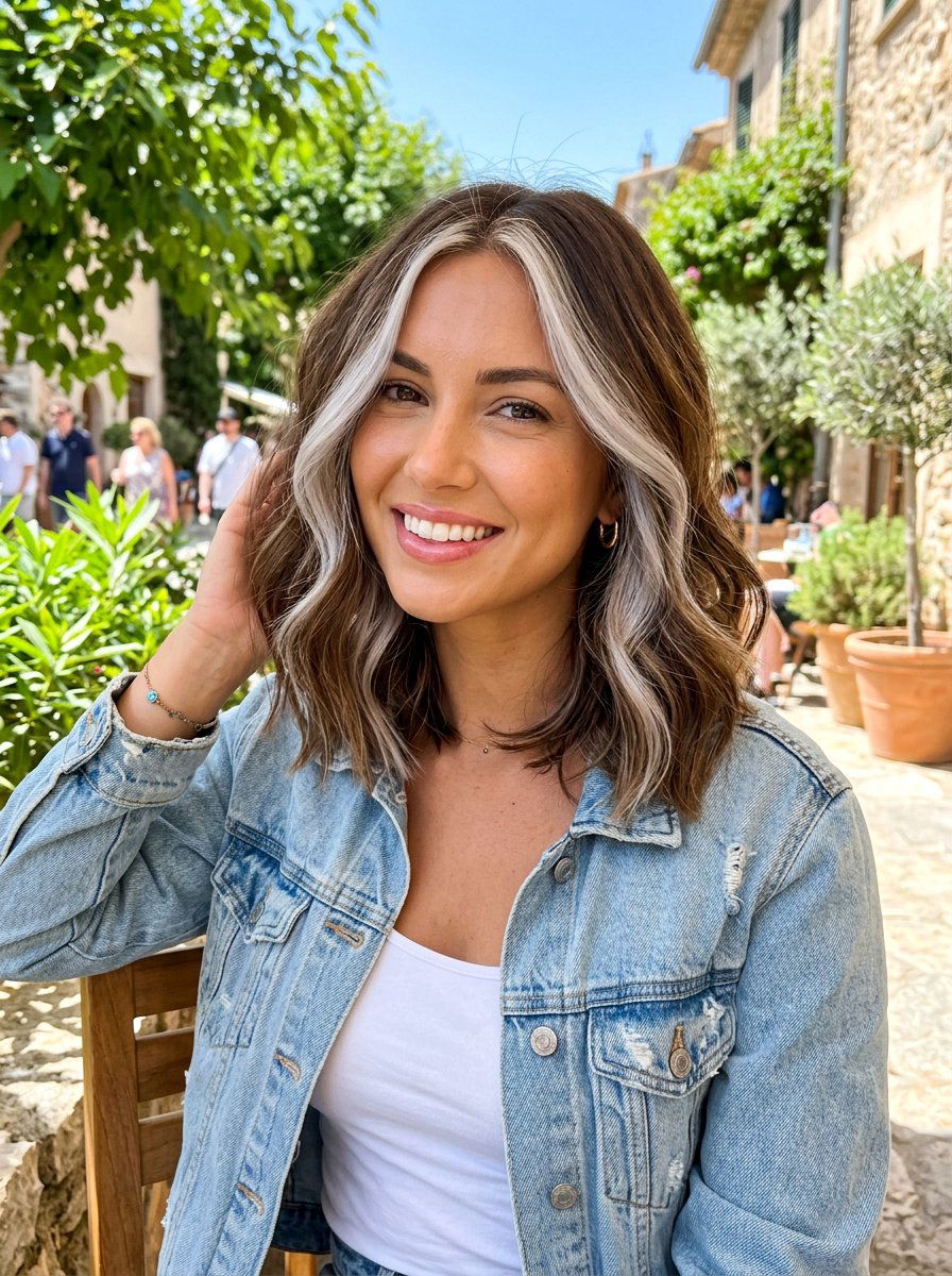 Silver Money Piece Brunette Lob - 20 silver money piece for brunette bob - 20 silver money piece for brunette bob