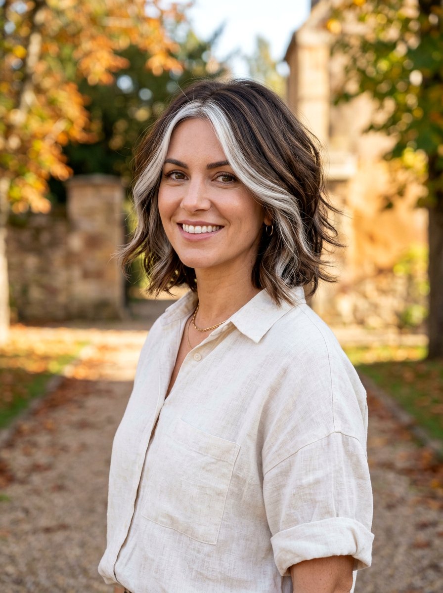 Silver Money Piece Layered Brunette Bob - 20 silver money piece for brunette bob - 20 silver money piece for brunette bob