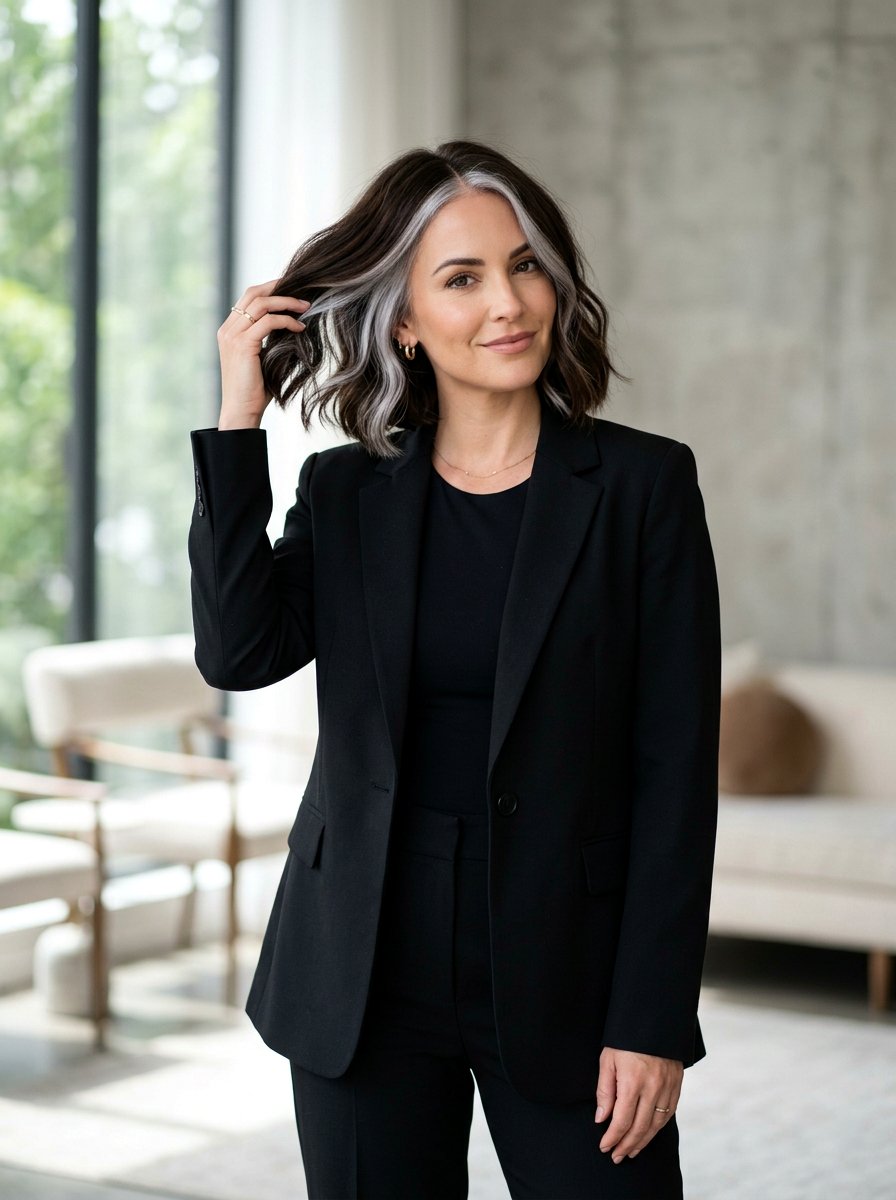 Silver Money Piece Peekaboo Brunette Bob - 20 silver money piece for brunette bob - 20 silver money piece for brunette bob