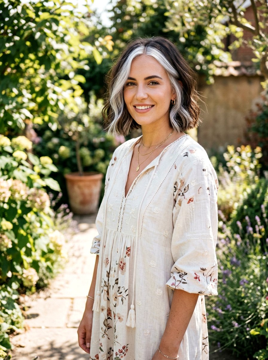 Silver Money Piece Root Melt Brunette Bob - 20 silver money piece for brunette bob - 20 silver money piece for brunette bob