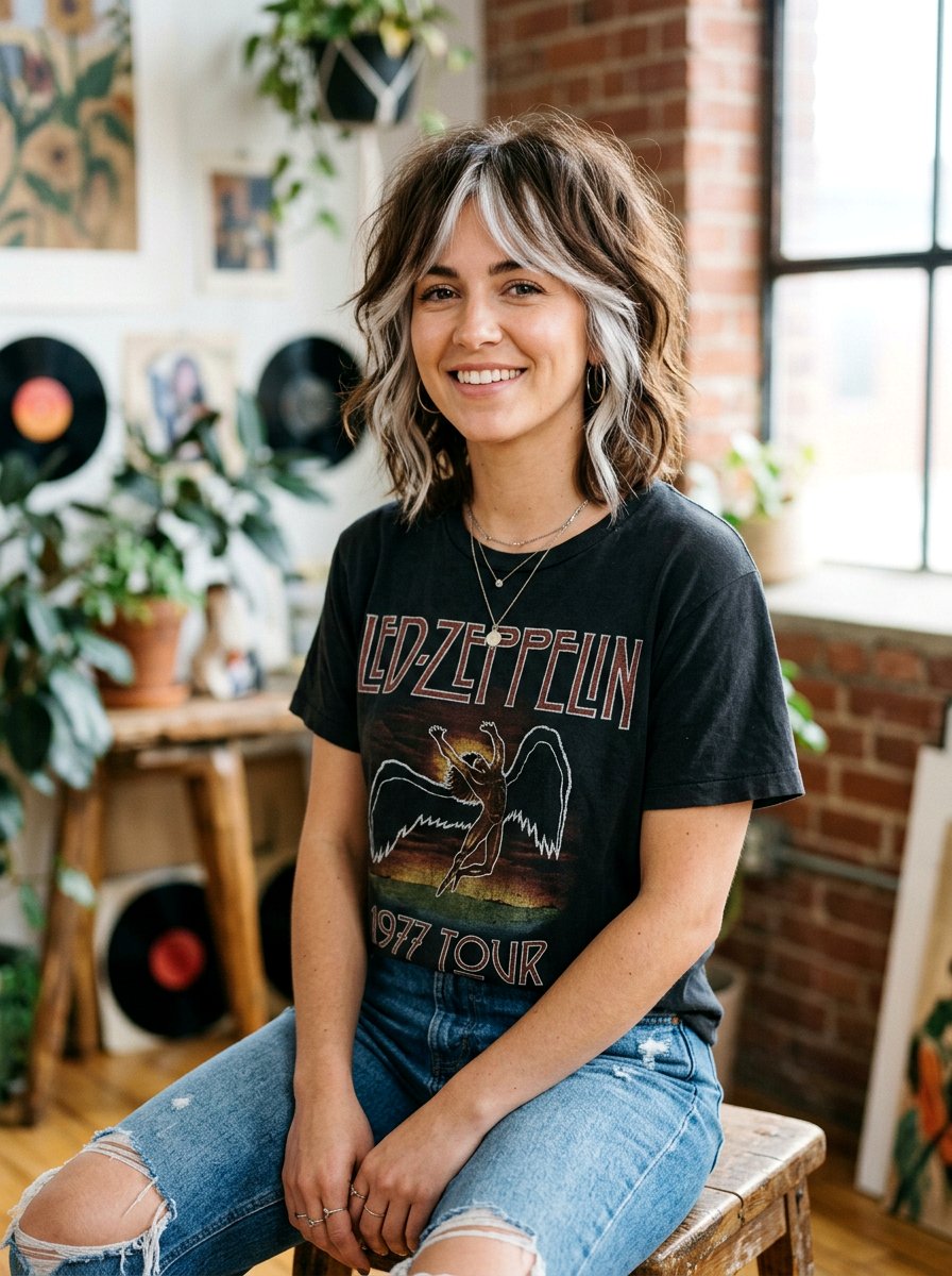 Silver Money Piece Shaggy Brunette Bob - 20 silver money piece for brunette bob - 20 silver money piece for brunette bob