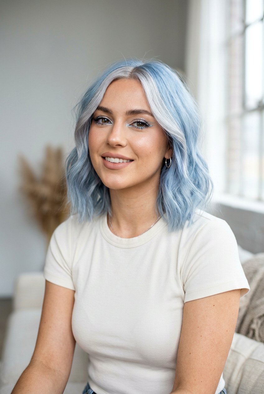 Silver Money Piece With Fashion Color Base - 20 silver money piece hair - 20 silver money piece hair