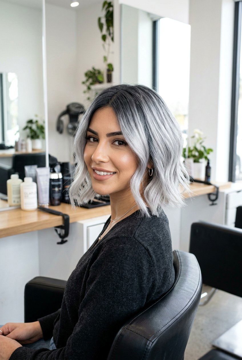 Silver Ombre Bob - 20 gray bob hairstyles - 20 gray bob hairstyles