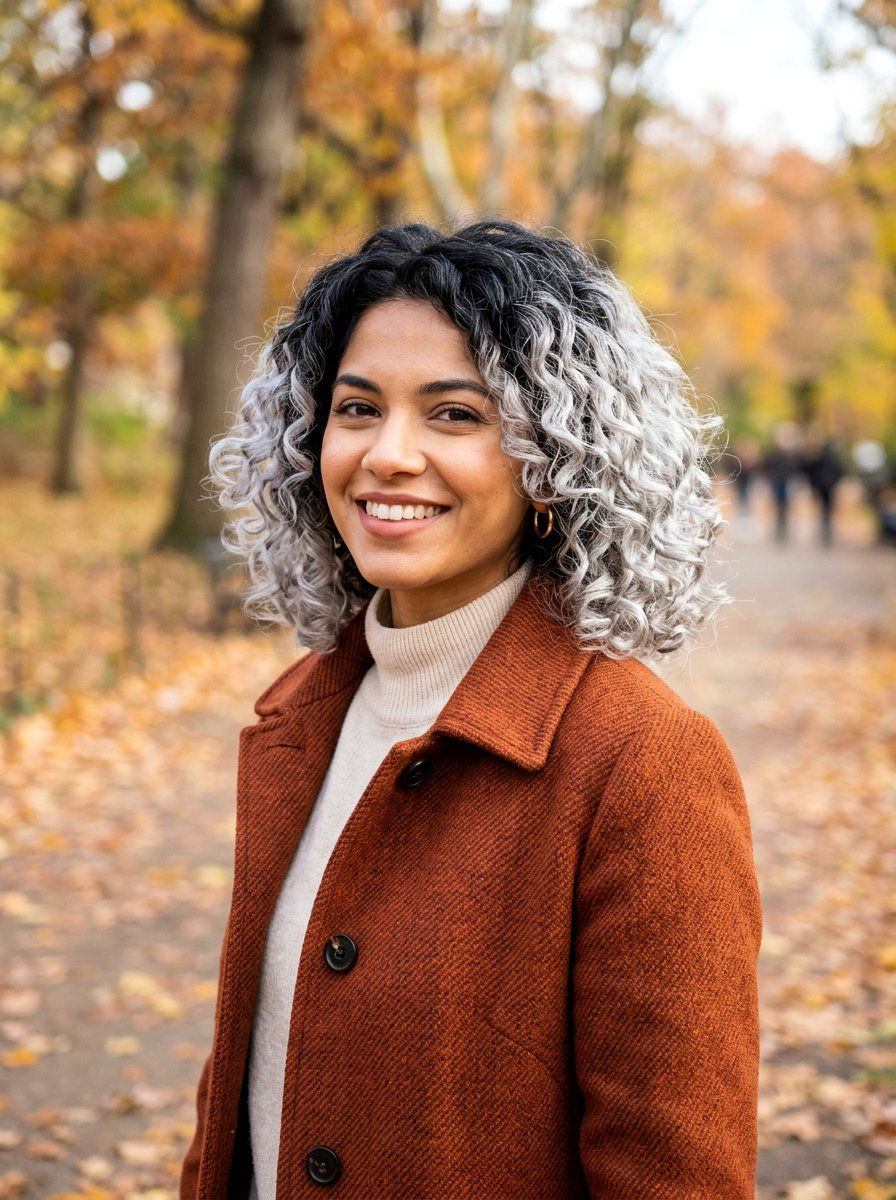Silver Ombre Curly Bob - 20 silver curly bob color ideas - 20 silver curly bob color ideas