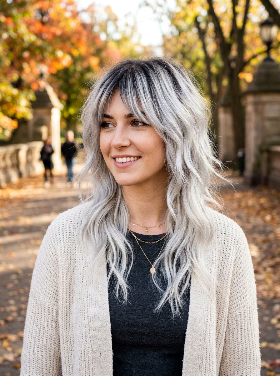 Silver Ombre Shag - 20 silver shag hair color ideas - 20 silver shag hair color ideas