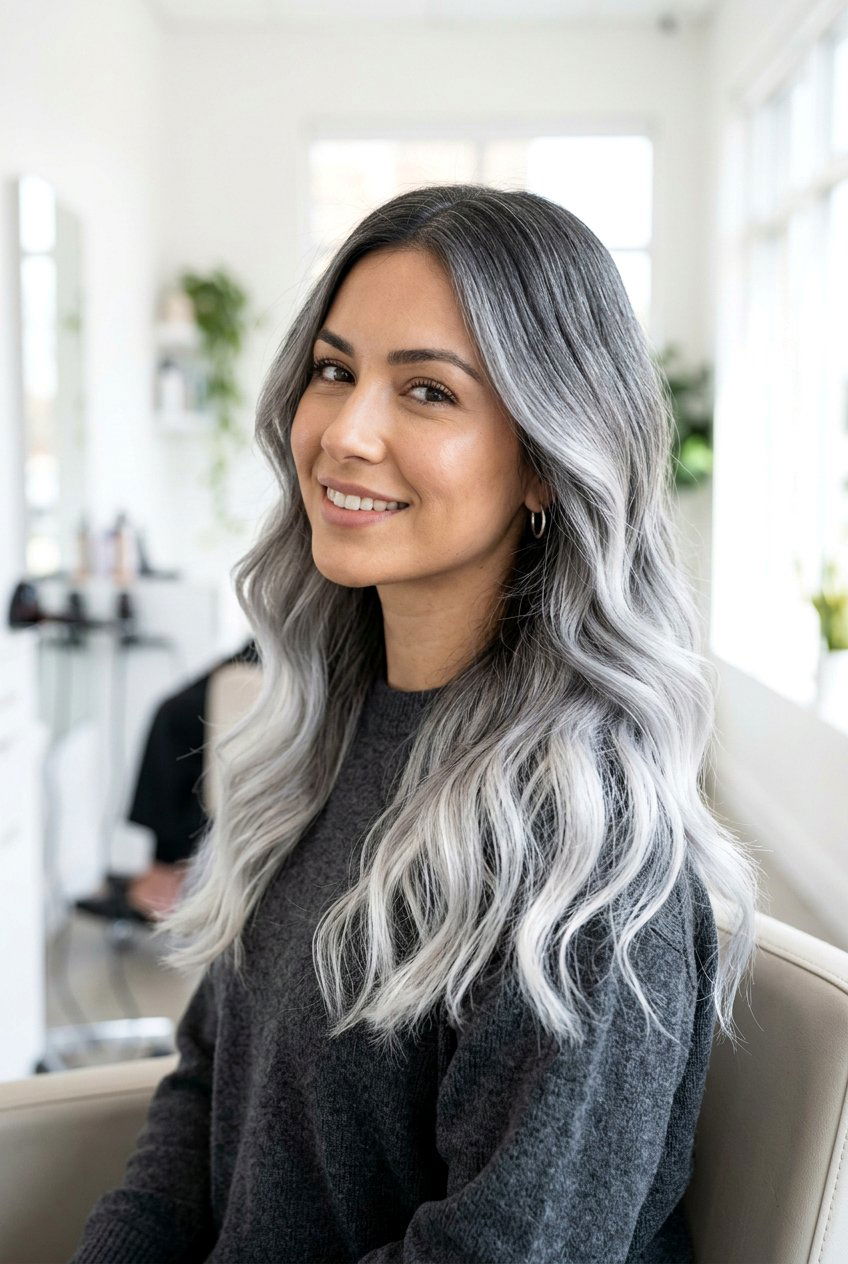 Silver Ombre - 20 silver hair color ideas - 20 silver hair color ideas