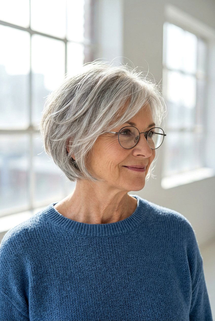 Silver Pixie Bob - 20 best haircuts for women over 70 - 20 best haircuts for women over 70