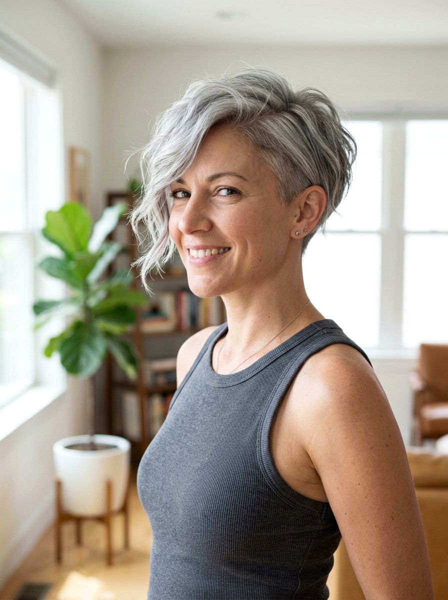 Silver Pixie Bob - 20 silver bob hair color ideas - 20 silver bob hair color ideas