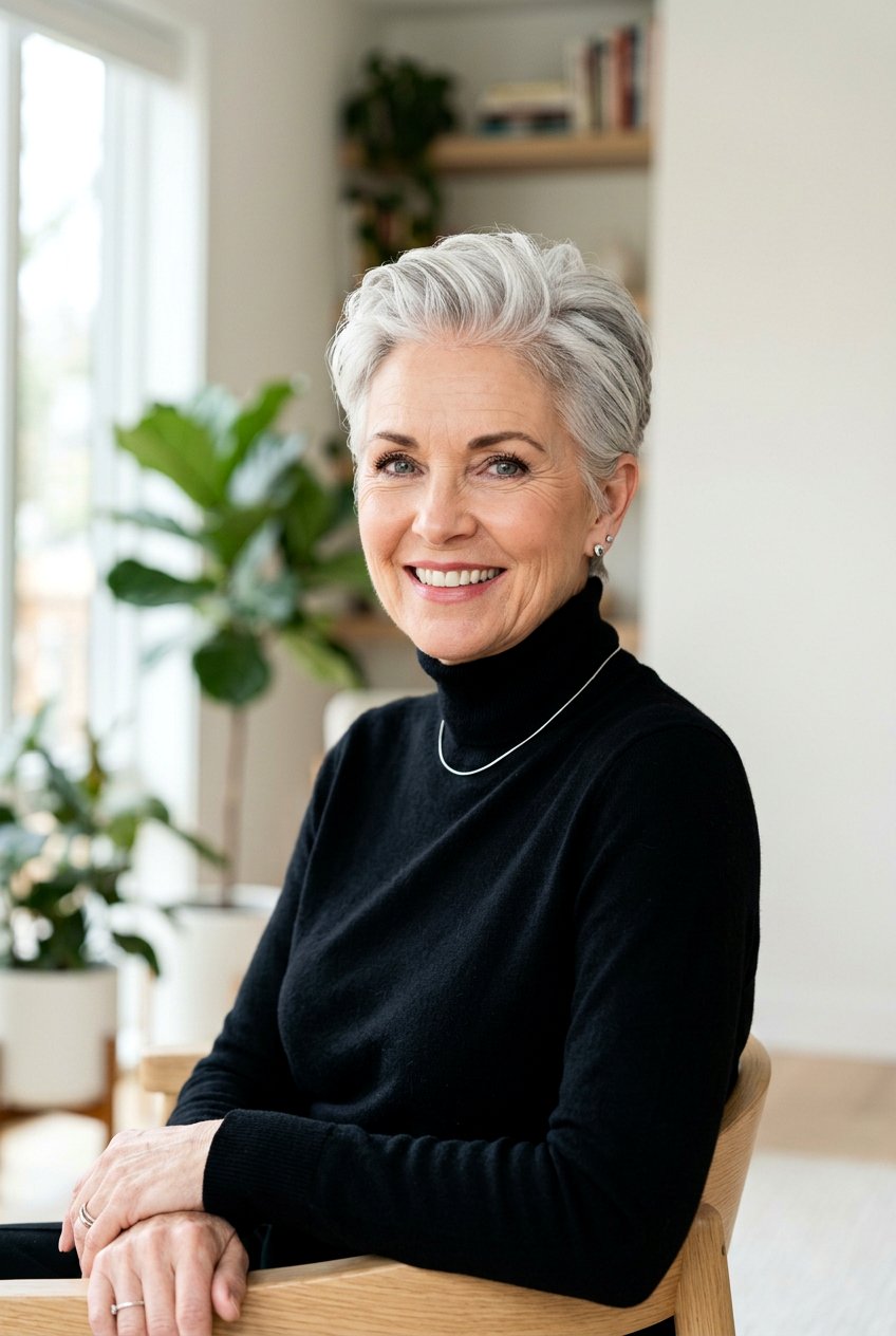 Silver Pixie Crop - 20 low maintenance pixie for mature women - 20 low maintenance pixie for mature women