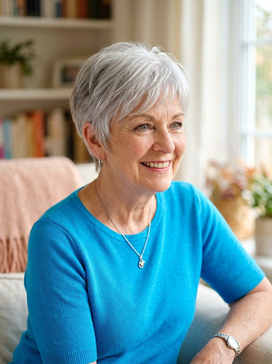 Silver Pixie Cut For Seniors - 20 soft cropped pixie for mature women - 20 soft cropped pixie for mature women
