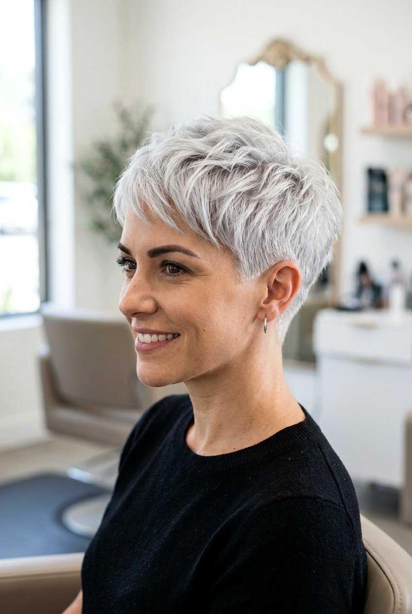 Silver Pixie Cut - 20 hairstyles for gray hair - 20 hairstyles for gray hair