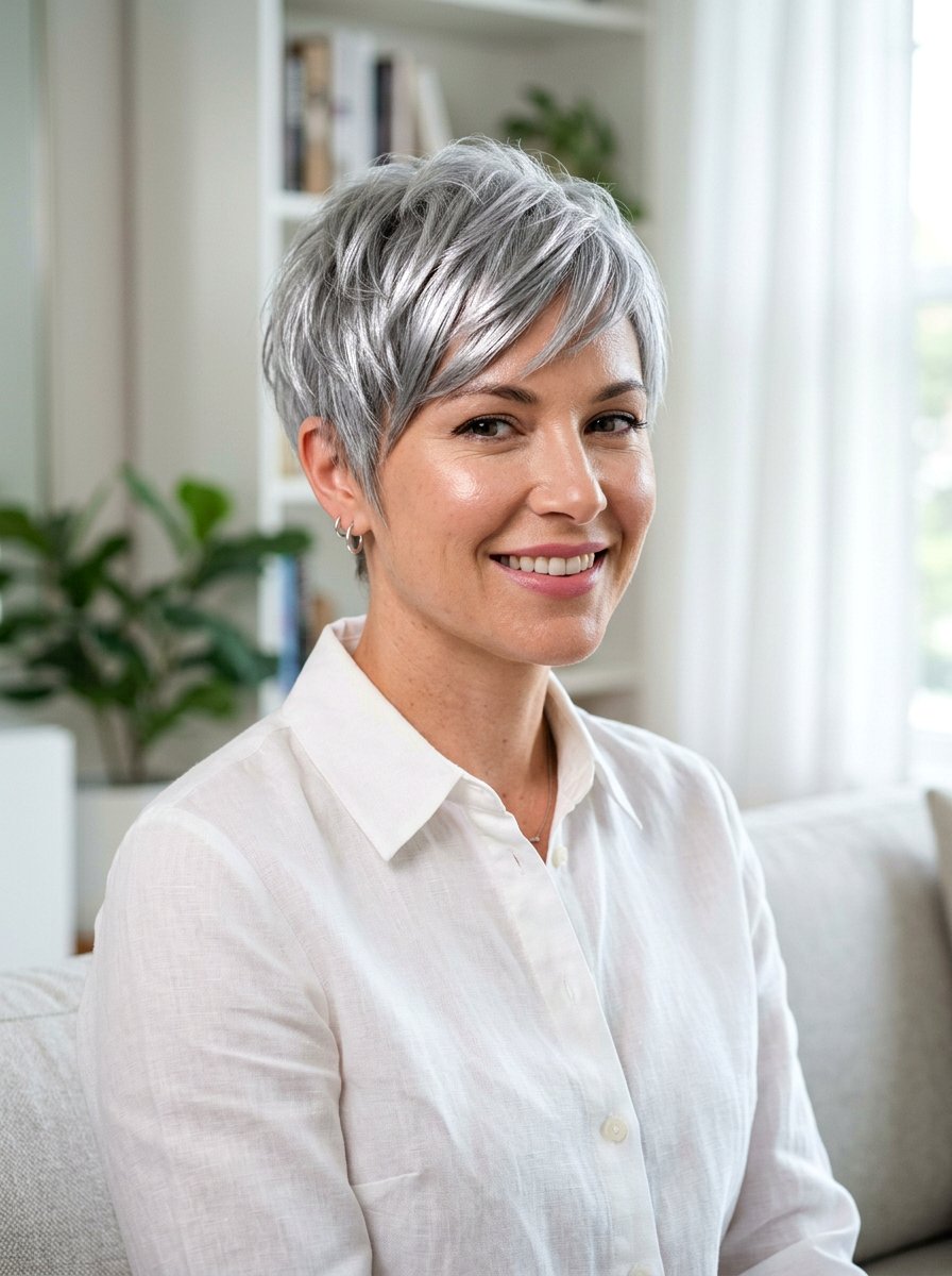 Silver Pixie Hair Color - 20 pixie hair color ideas for mature women - 20 pixie hair color ideas for mature women