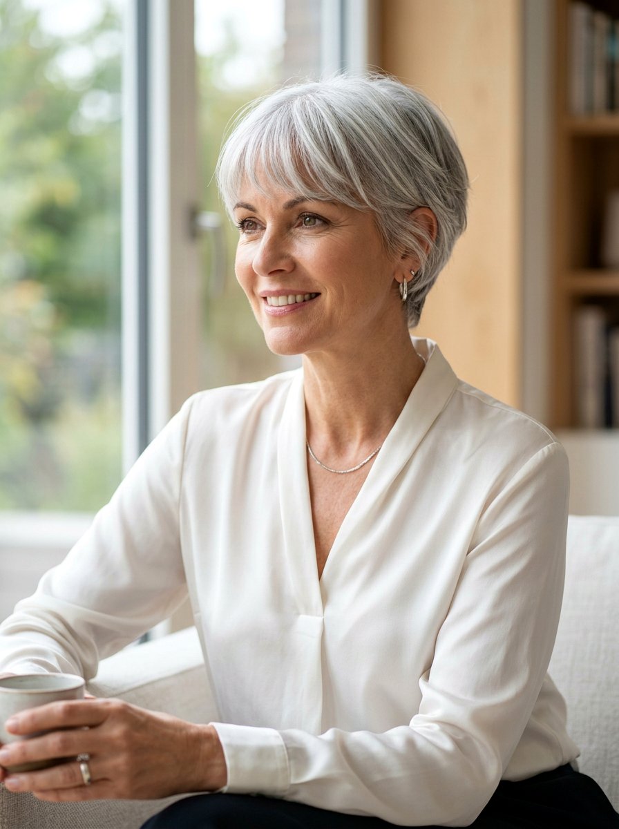 Silver Pixie Haircut With Soft Fringe - 20 elegant pixie haircut with fringe - 20 elegant pixie haircut with fringe