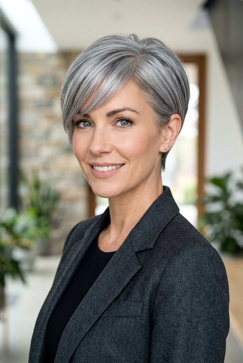 Silver Pixie With Long Bangs - 20 pixie with long bangs - 20 pixie with long bangs