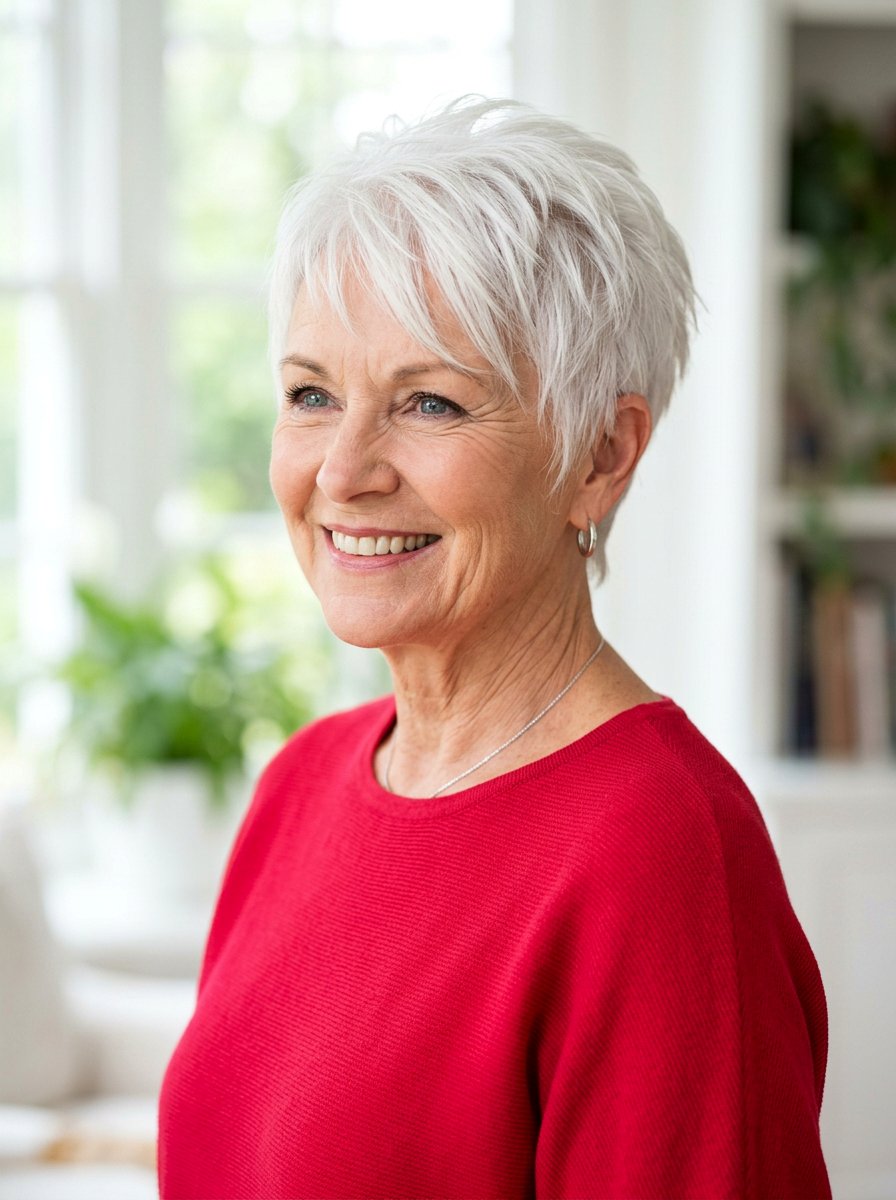 Silver Pixie - 20 short textured pixie for women over 60 - 20 short textured pixie for women over 60