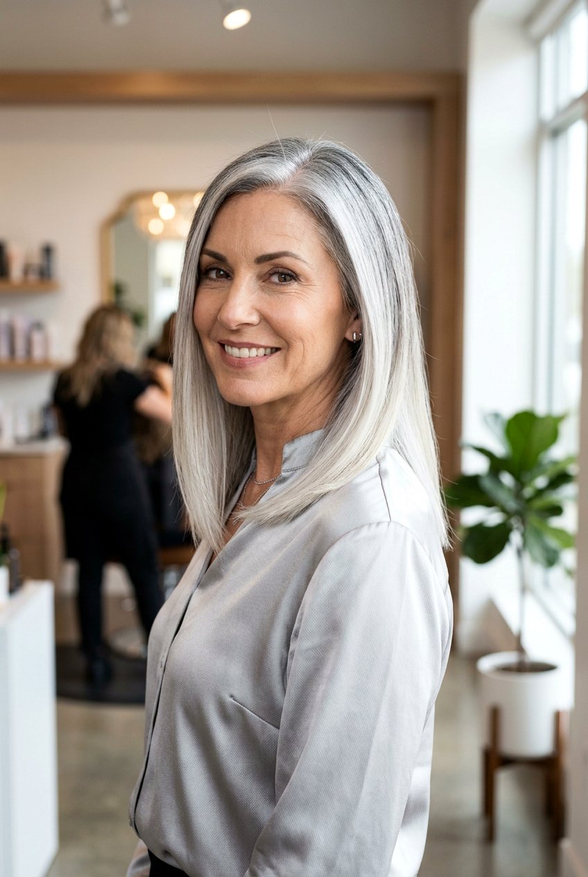 Silver Platinum Melts For Grays - 20 rooted platinum blonde for women over 50 - 20 rooted platinum blonde for women over 50