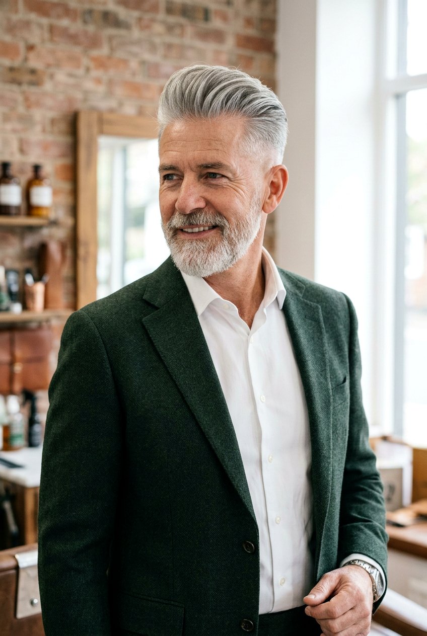 Silver Pompadour Fade - 20 pompadour fade for mature men - 20 pompadour fade for mature men