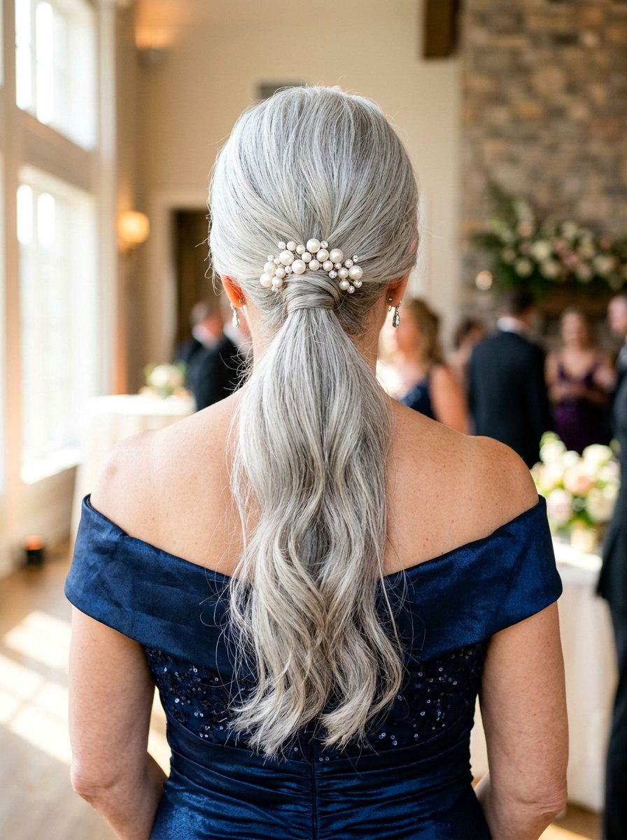 Silver Ponytail With Hair Accessories - 20 classy silver ponytail hairstyle - 20 classy silver ponytail hairstyle