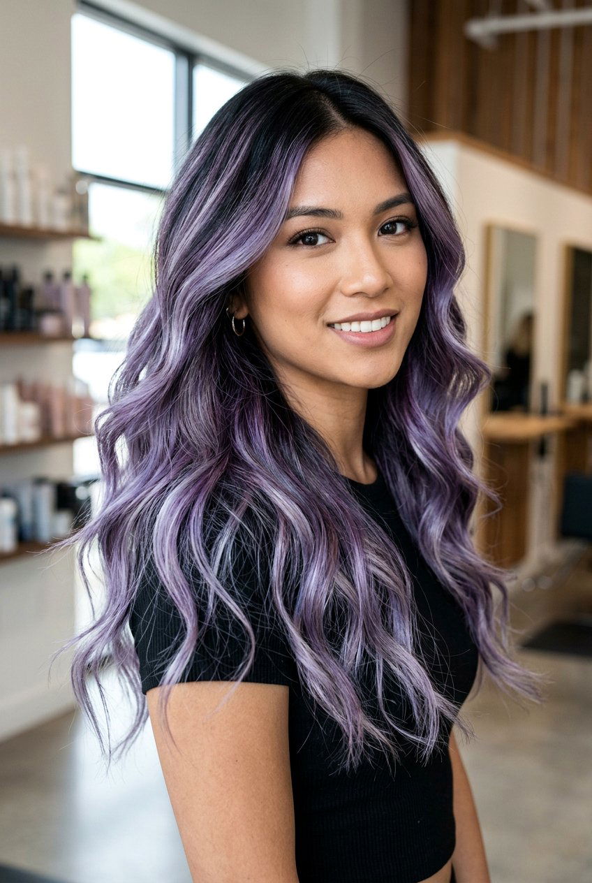 Silver Purple Balayage Dark Hair - 20 silver balayage for dark hair - 20 silver balayage for dark hair