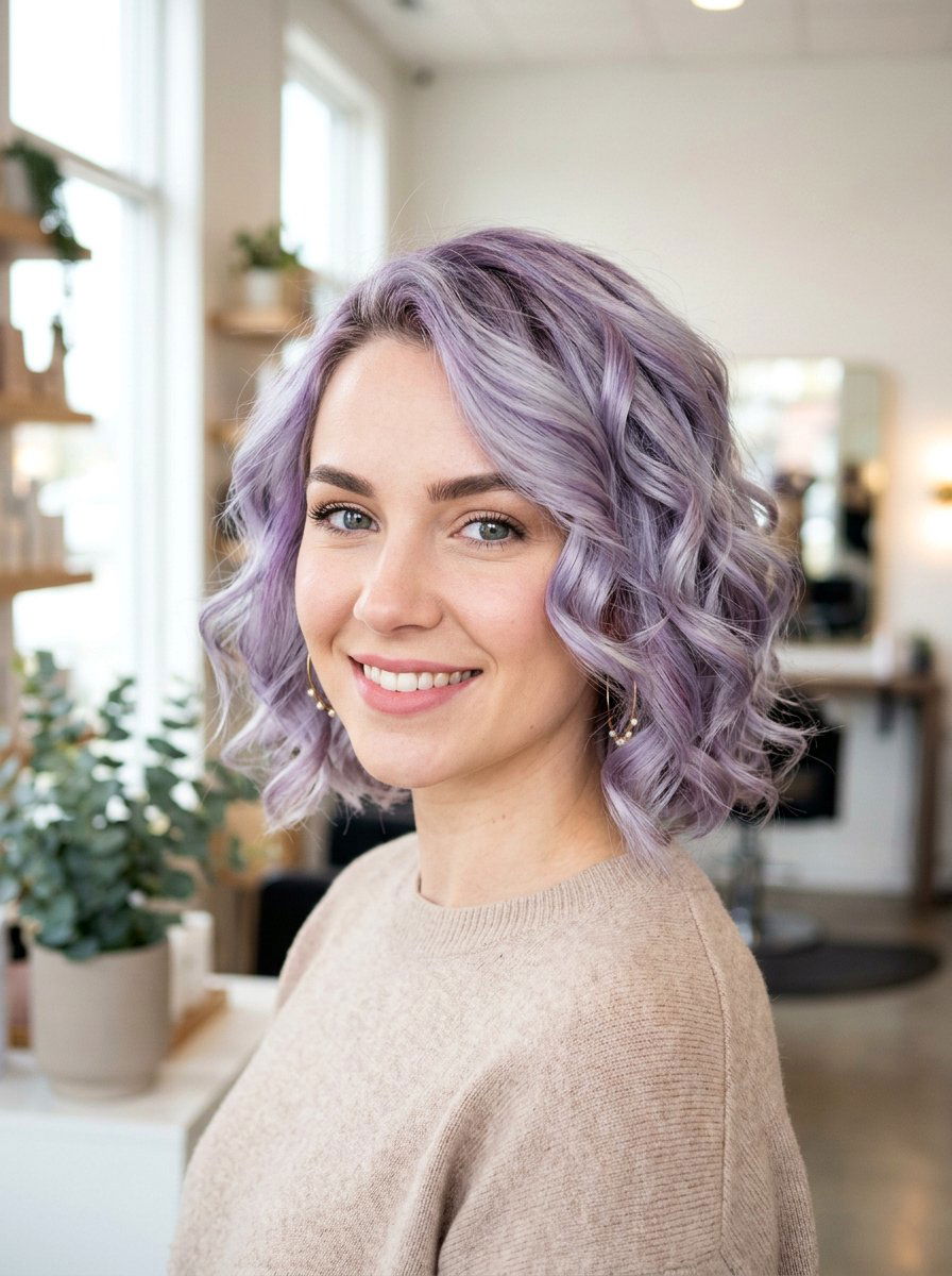 Silver Purple Bob - 20 silver bob hair color ideas - 20 silver bob hair color ideas