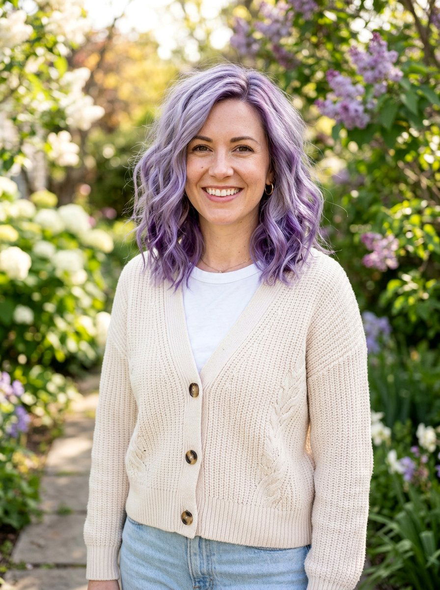 Silver Purple Lob - 20 silver lob hair color ideas - 20 silver lob hair color ideas