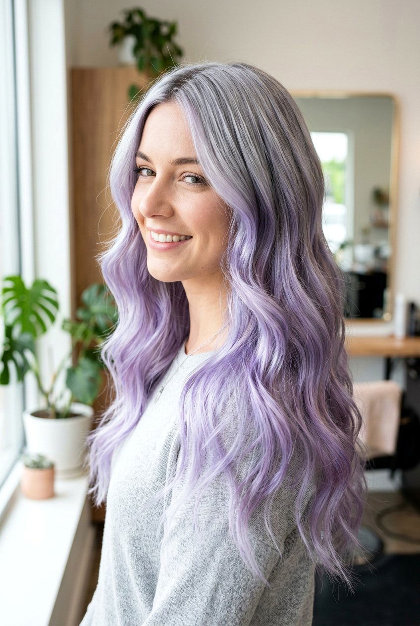 Silver Purple Ombre - 20 pastel purple hair - 20 pastel purple hair