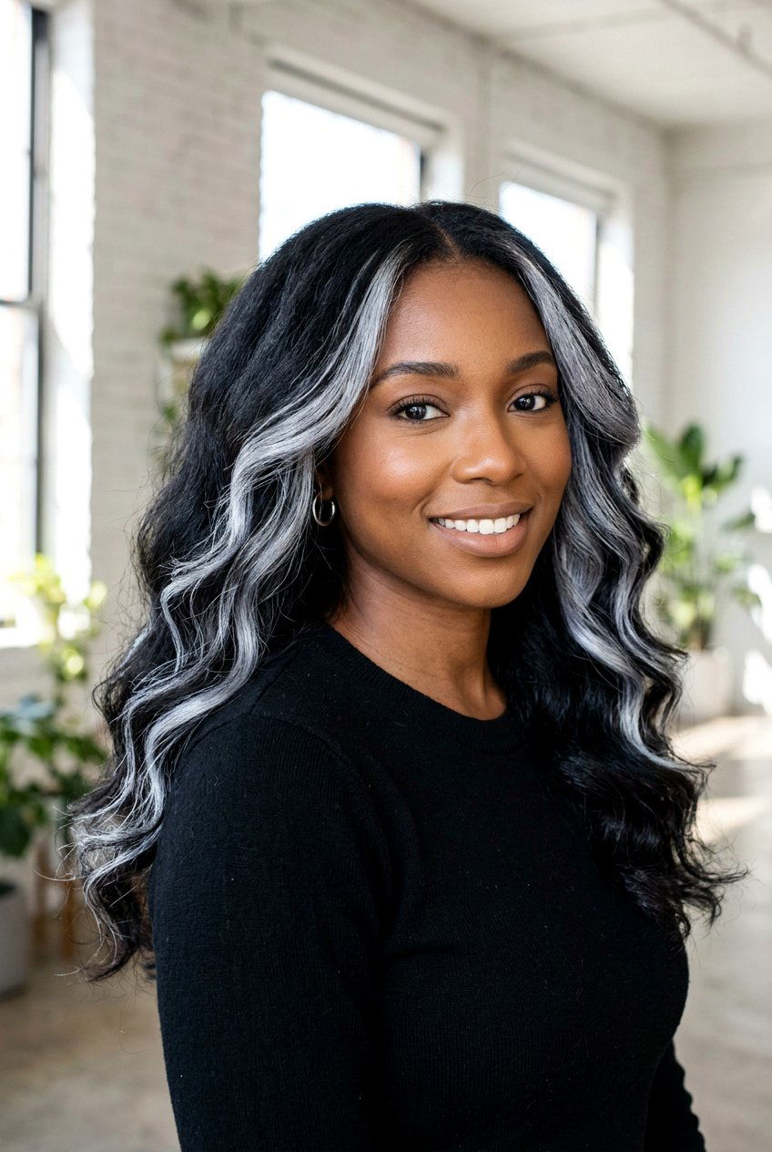 Silver Ribbon Highlights Black Hair - 20 ribbon highlights hair - 20 ribbon highlights hair