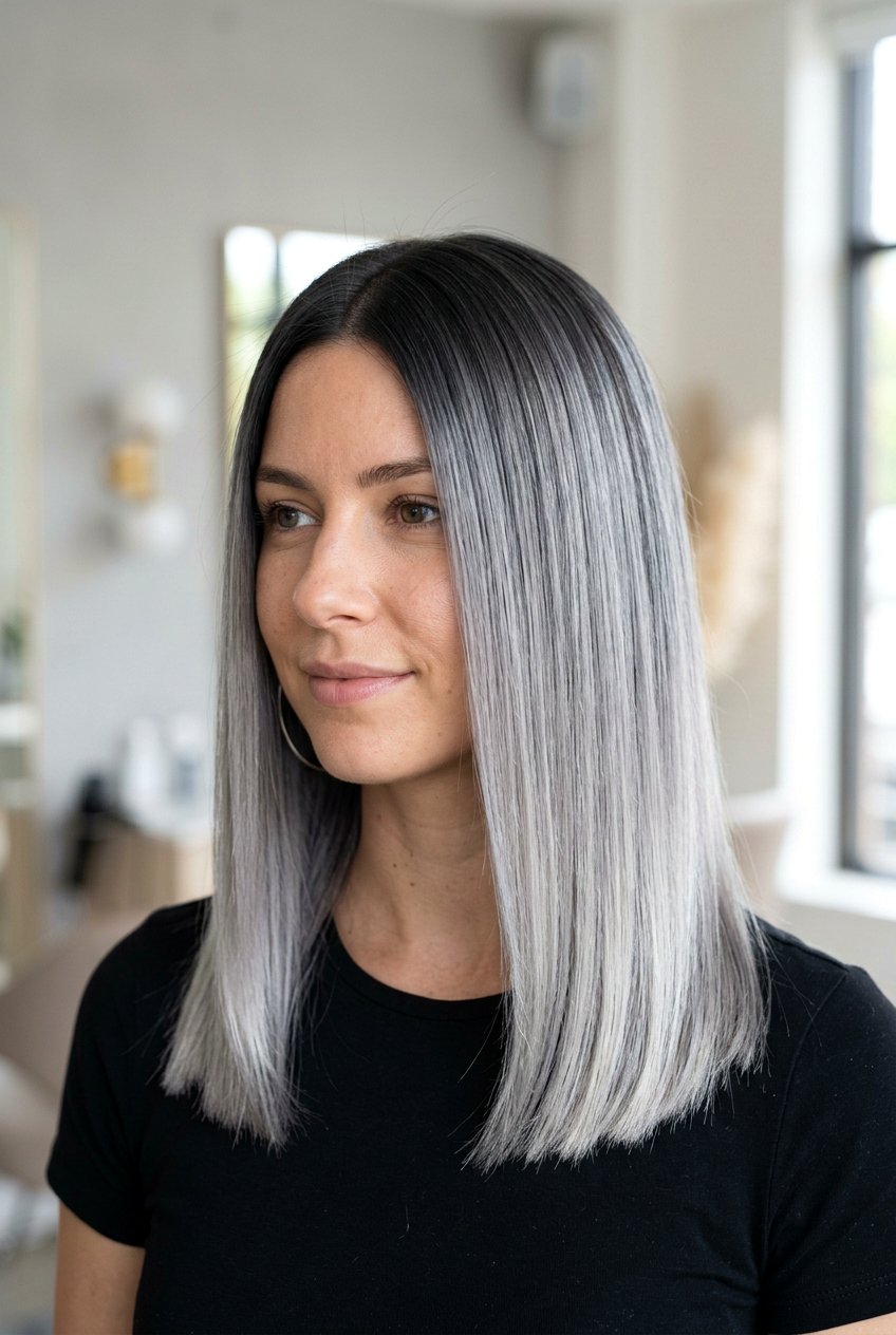 Silver Root Melt - 20 root melt hair color - 20 root melt hair color