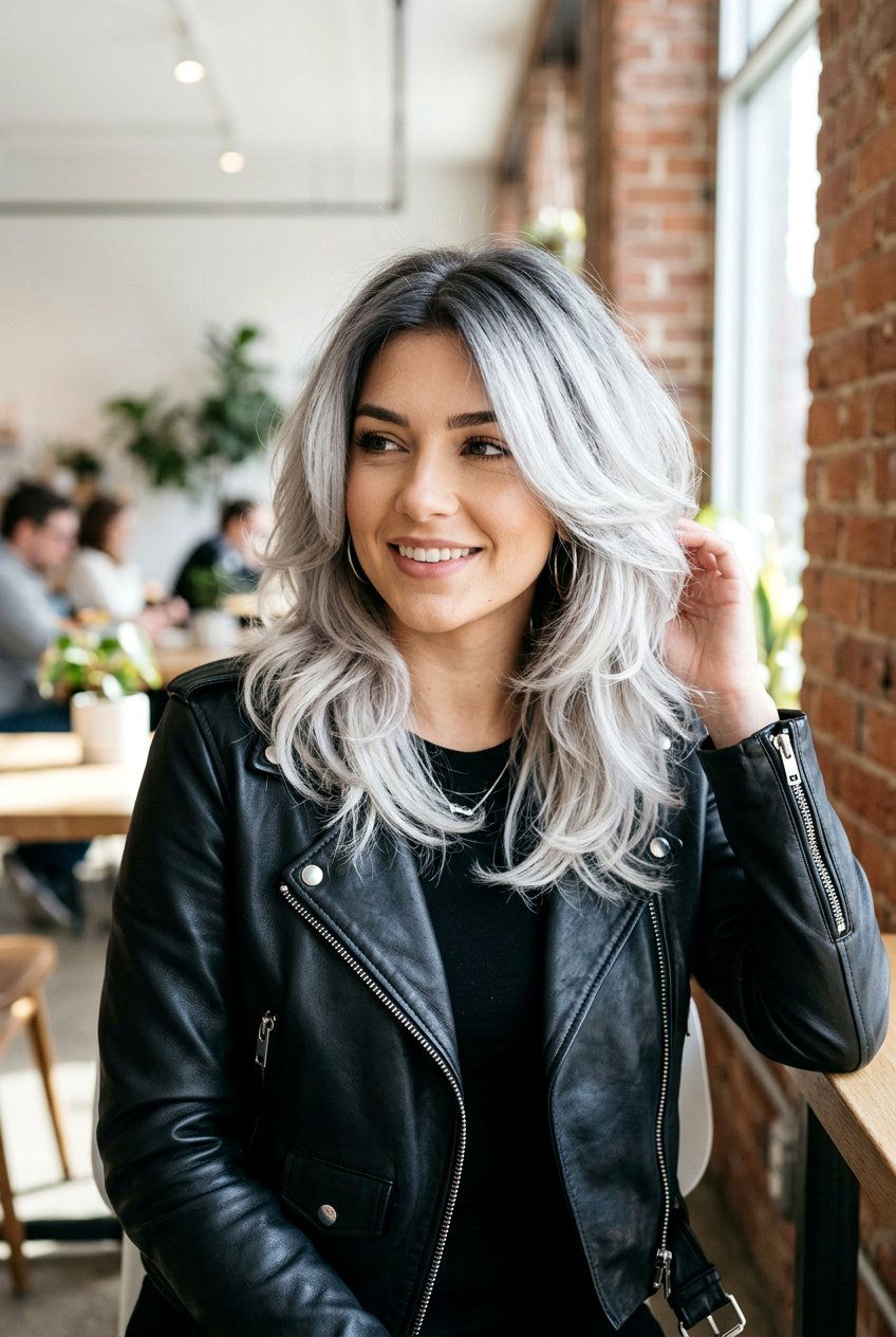 Silver Shadow Root - 20 natural silver streaks blend - 20 natural silver streaks blend