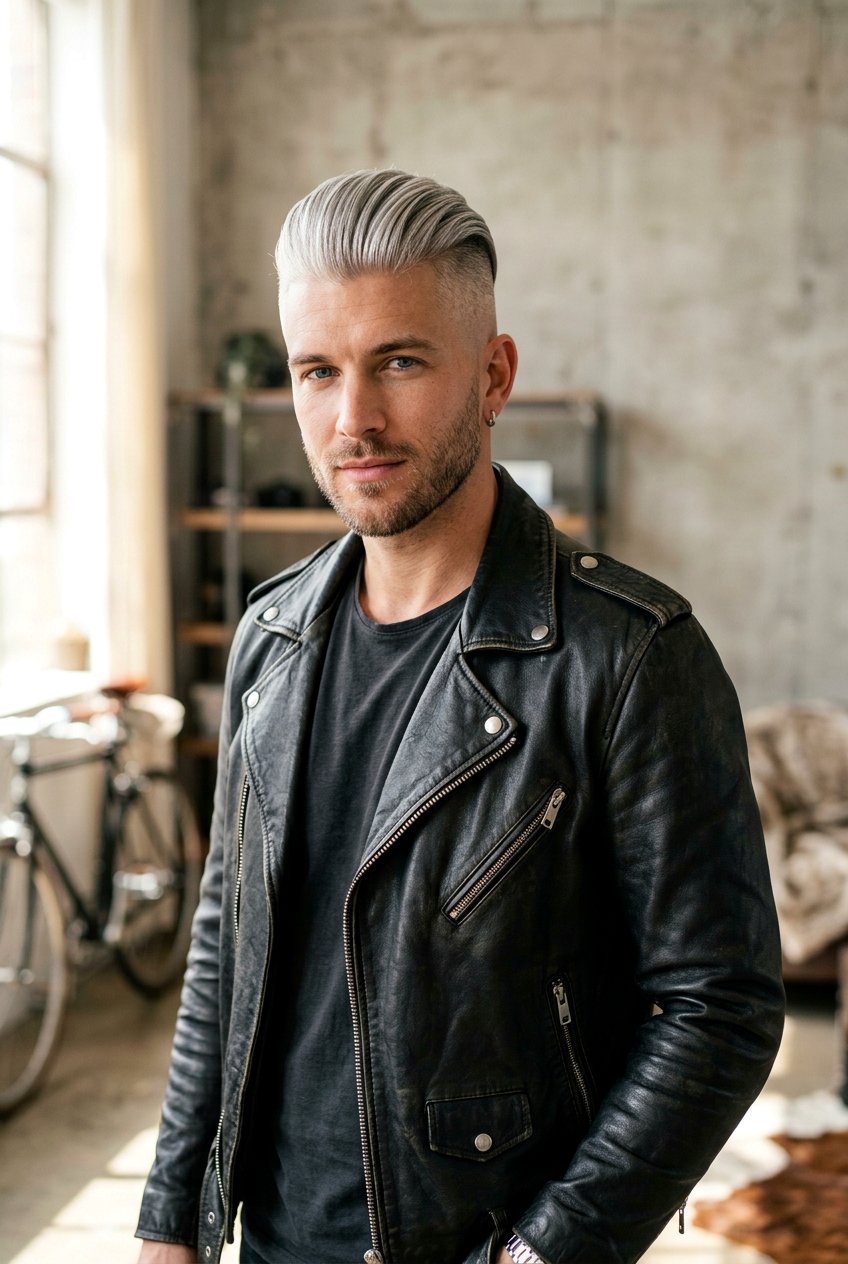 Silver Slicked Back Undercut - 20 men haircut ideas for gray hair - 20 men haircut ideas for gray hair