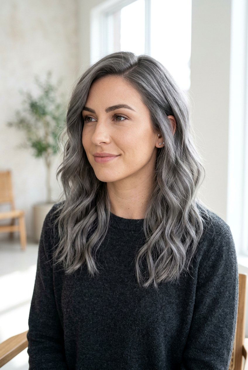 Silver Smoke Hair Color - 20 gray blending hair color - 20 gray blending hair color