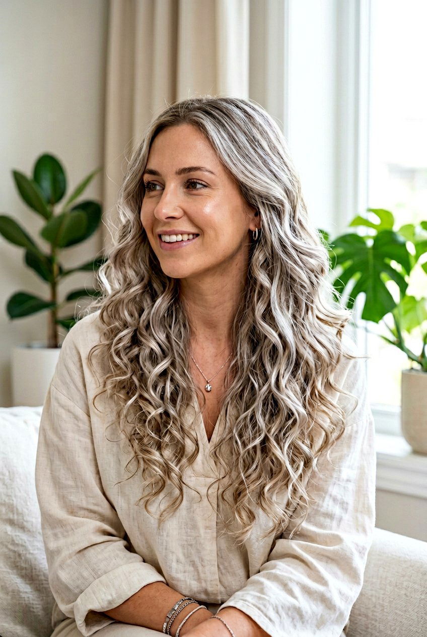 Silver Streak Babylights On Blonde Hair - 20 silver streak hair color - 20 silver streak hair color