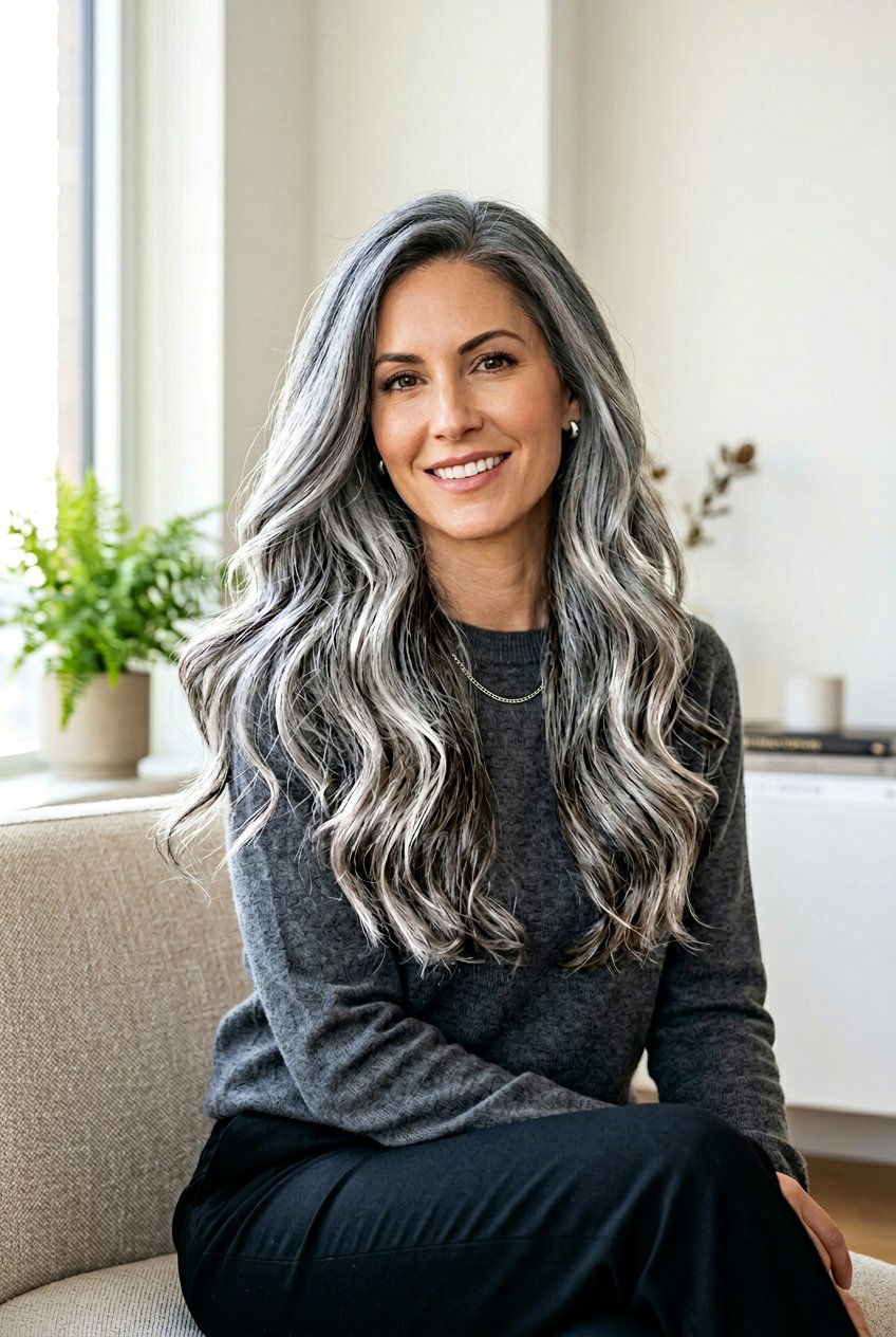 Silver Streaks With Metallic Melt - 20 silver streak hair color - 20 silver streak hair color