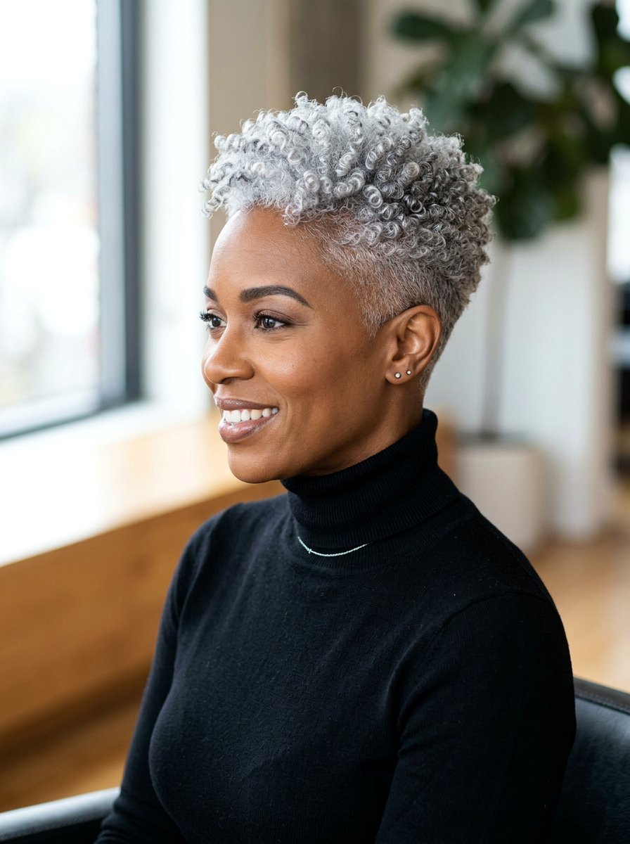 Silver Tapered Natural Haircut - 20 tapered natural haircut with color - 20 tapered natural haircut with color