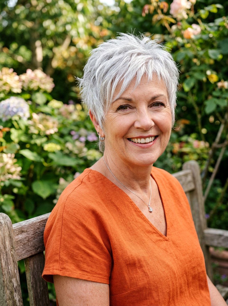 Silver Textured Crop - 20 youthful gray hairstyles for older women - 20 youthful gray hairstyles for older women