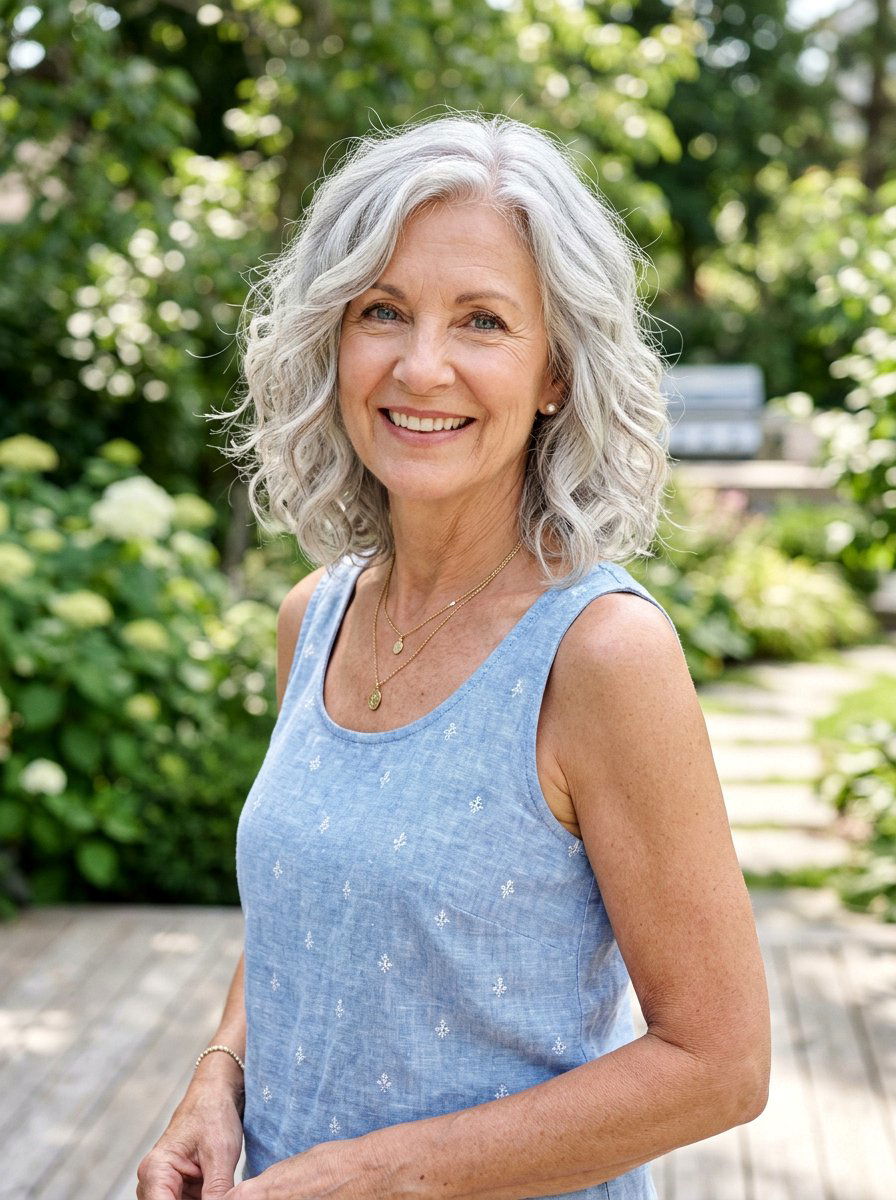 Silver Wavy Lob - 20 silver refresh for older women - 20 silver refresh for older women