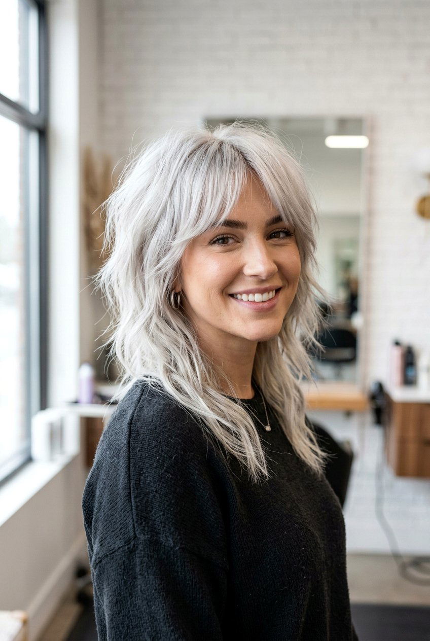 Silver White Blonde Shag - 20 white blonde hair color - 20 white blonde hair color